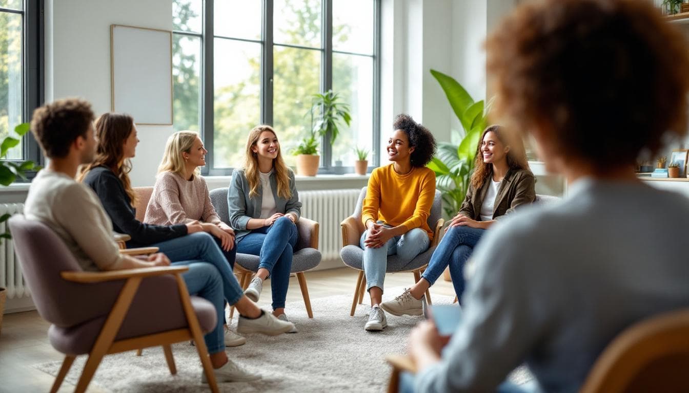 Group therapy session in Florida treatment center
